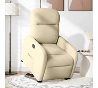 vidaXL Sillón eléctrico reclinable elevable de tela color crema