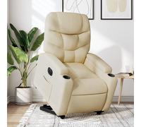 vidaXL Sillón eléctrico reclinable elevable de tela color crema