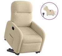 vidaXL Sillón eléctrico reclinable elevable de tela color crema