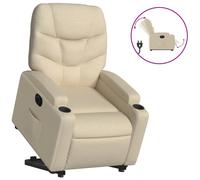 vidaXL Sillón eléctrico reclinable elevable de tela color crema