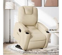 vidaXL Sillón eléctrico reclinable elevable de tela color crema