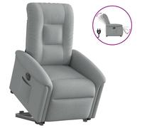vidaXL Sillón eléctrico reclinable elevable de tela gris claro