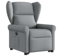 vidaXL Sillón eléctrico reclinable elevable de tela gris claro