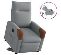 vidaXL Sillón eléctrico reclinable elevable de tela gris claro