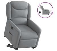 vidaXL Sillón eléctrico reclinable elevable de tela gris claro
