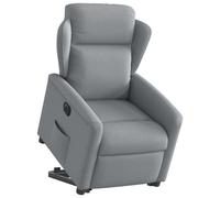 vidaXL Sillón eléctrico reclinable elevable de tela gris claro