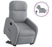 vidaXL Sillón eléctrico reclinable elevable de tela gris claro
