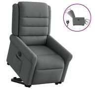 vidaXL Sillón eléctrico reclinable elevable de tela gris oscuro