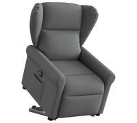 vidaXL Sillón eléctrico reclinable elevable de tela gris oscuro