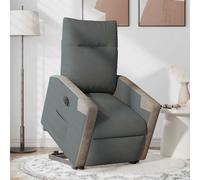 vidaXL Sillón eléctrico reclinable elevable de tela gris oscuro