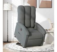 vidaXL Sillón eléctrico reclinable elevable de tela gris oscuro