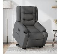 vidaXL Sillón eléctrico reclinable elevable de tela gris oscuro