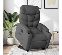 vidaXL Sillón eléctrico reclinable elevable de tela gris oscuro