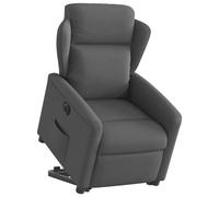 vidaXL Sillón eléctrico reclinable elevable de tela gris oscuro