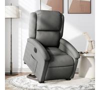 vidaXL Sillón eléctrico elevable y reclinable de tela gris oscuro