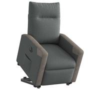 vidaXL Sillón eléctrico reclinable elevable de tela gris oscuro
