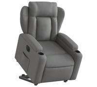 vidaXL Sillón eléctrico elevable reclinable - Asiento ajustable - Tela gris oscuro
