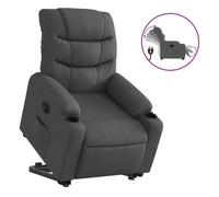 Vidaxl sillón eléctrico reclinable elevable de tela gris oscuro