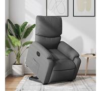 vidaXL Sillón eléctrico reclinable elevable de tela gris oscuro