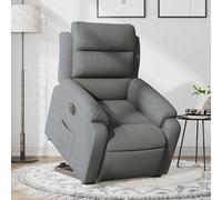 vidaXL Sillón eléctrico reclinable elevable de tela gris oscuro