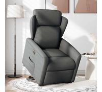 vidaXL Sillón eléctrico reclinable elevable de tela gris oscuro