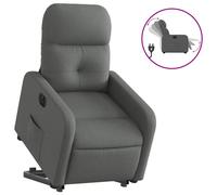 Sillón Eléctrico Reclinable Elevable De Tela Gris Oscuro Vidaxl