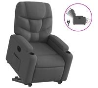 vidaXL Sillón eléctrico reclinable elevable de tela gris oscuro