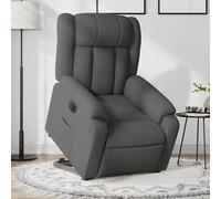vidaXL Sillón eléctrico reclinable elevable de tela gris oscuro