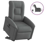 vidaXL Sillón eléctrico reclinable elevable de tela gris oscuro