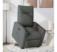 vidaXL Sillón eléctrico reclinable elevable de tela gris oscuro