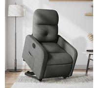 vidaXL Sillón eléctrico reclinable elevable de tela gris oscuro