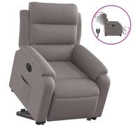 vidaXL Sillón eléctrico reclinable elevable de tela gris taupe