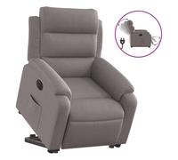 vidaXL Sillón eléctrico elevable y reclinable de tela gris taupe