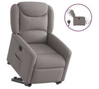 Sillón reclinable eléctrico con ayuda para levantarse, color taupe, tapizado en tela