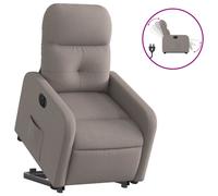vidaXL Sillón eléctrico reclinable elevable de tela gris taupe