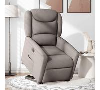 Vidaxl Sillón Eléctrico Reclinable Elevable De Tela Gris Taupe