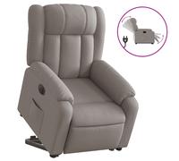 vidaXL Sillón eléctrico reclinable elevable de tela gris taupe