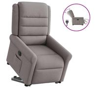vidaXL Sillón eléctrico reclinable elevable de tela gris taupe