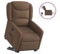 vidaXL Sillón eléctrico reclinable elevable de tela marrón