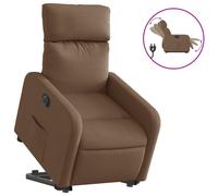 vidaXL Sillón eléctrico reclinable elevable de tela marrón
