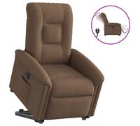 vidaXL Sillón eléctrico reclinable elevable de tela marrón