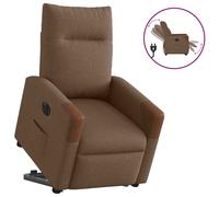 vidaXL Sillón eléctrico reclinable elevable de tela marrón
