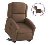 Vidaxl sillón eléctrico reclinable elevable de tela marrón
