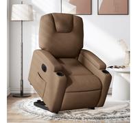 vidaXL Sillón eléctrico reclinable elevable de tela marrón