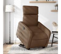 vidaXL Sillón eléctrico reclinable elevable de tela marrón