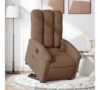 vidaXL Sillón eléctrico reclinable elevable de tela marrón