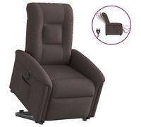 vidaXL Sillón eléctrico reclinable elevable de tela marrón oscuro