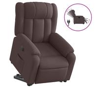 vidaXL Sillón eléctrico reclinable elevable de tela marrón oscuro