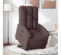vidaXL Sillón eléctrico reclinable elevable de tela marrón oscuro