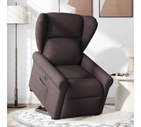 Sillón reclinable eléctrico para facilitar el levantamiento, color marrón oscuro, tapizado en tela